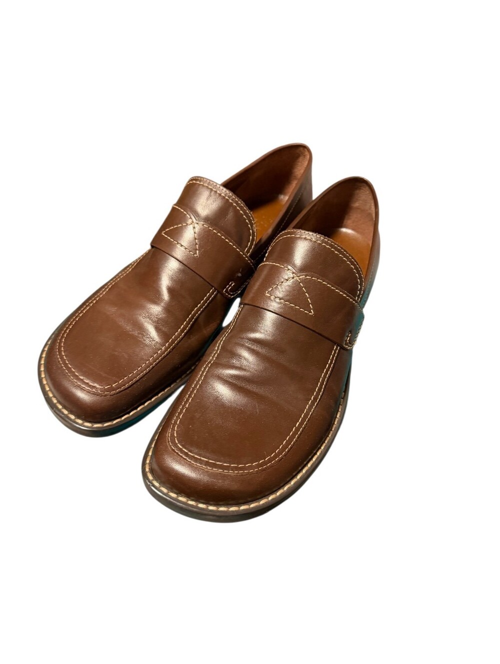 Franco Sarto Leather Slip-On Loafers Brown sz 9.5